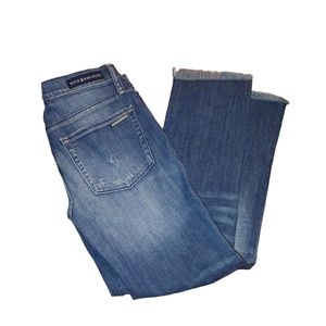 Rock & Republic Women's High Waisted Distressed Crop Fray Kendall Jeans size 8